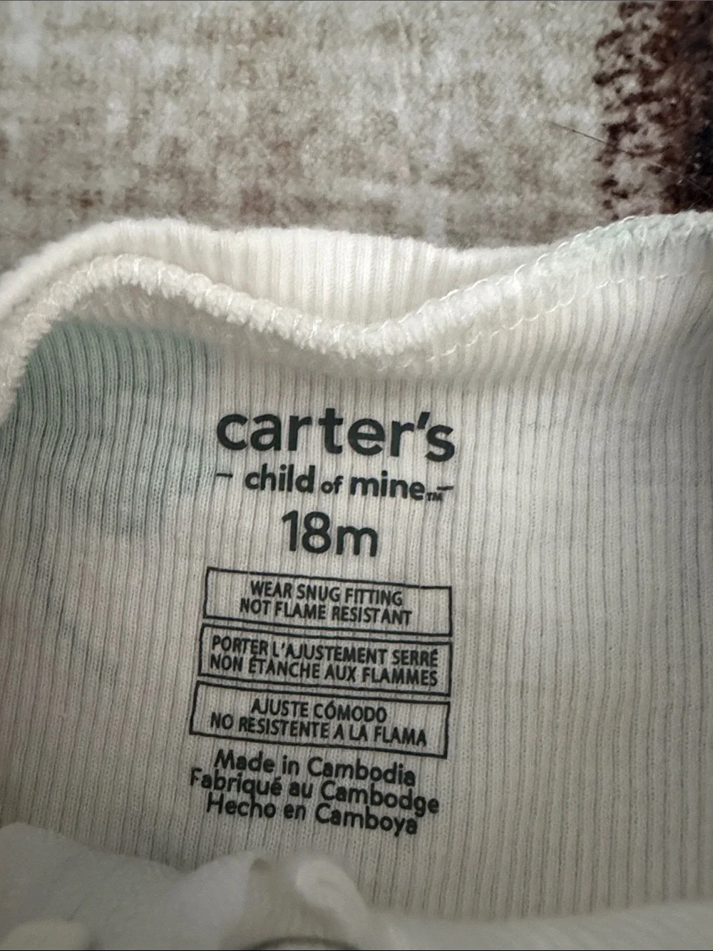 Carter's White Footed One-Piece Pajama with Green Clover, Rainbow & Orange Stars